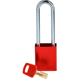SafeKey Lockout Padlock Aluminum 3" Steel Shackle Keyed Different