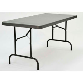 Iceberg IndestrucTable TOO Plastic Folding Table, 30" x 60", Charcoal