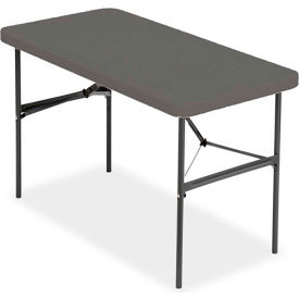 Iceberg Plastic Folding Table, 24" x 48", Charcoal