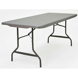 IndestrucTable TOO Plastic Folding Table, 30" x 72", Charcoal