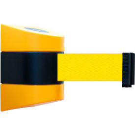 Magnetic Retractable Belt Barrier, 15' Yellow Belt, Yellow Case