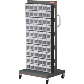 Flip Out Bin Mobile Parts Cart - Double Sided with 120 Bins