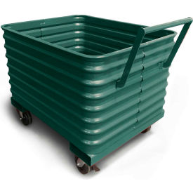 Rolling Push Cart Hopper - Green - 32" x 40" x 24" - 4000lb Capacity