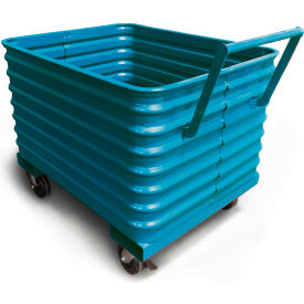 Rolling Push Cart Hopper - Blue - 32" x 40" x 24" - 4000lb Capacity