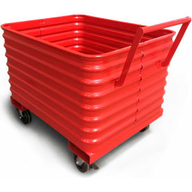 Rolling Push Cart Hopper - Orange 32" x 40" x 24" - 4000lb Capacity