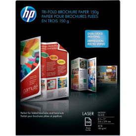 Laser Glossy Tri-Fold Brochure Paper, White, 8-1/2" x 11", 150 Sheets/Pack