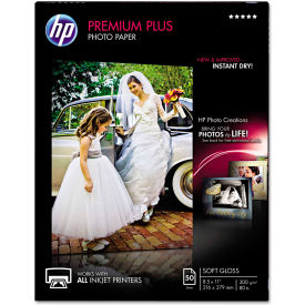 Premium Plus Photo Paper, 8-1/2" x 11", White, 50 Sheets/Pack