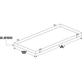 Wire Shelving Spill Tray - 48"L x 18"W x 2-1/4"D - 6.5 Gallon Capacity - Office Gray