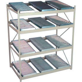 Flow Rack 4 Shelves with 12 Span Track - 48"W x 48"D x 72"H - Textured Cherry Red