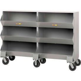 Heavy Duty Steel Mobile Storage Bins with 6 Openings 64"L x 20"W x 45-1/2"H