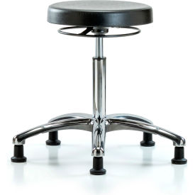 Cleanroom Stool with Glides - Medium Bench Height - Black