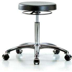 Cleanroom Stool with Casters - Medium Bench Height - Black