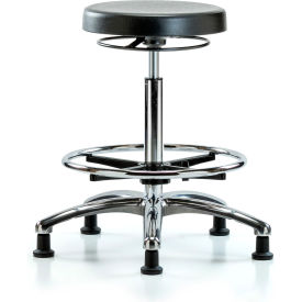 Cleanroom Stool with Glides - High Bench Height - Black