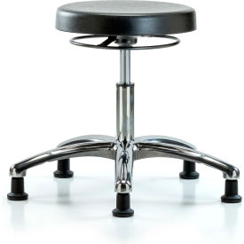 Cleanroom Stool with Glides - Desk Height - Black