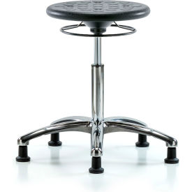 Cleanroom Stool with Glides - Medium Bench Height - Black