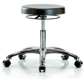 Cleanroom Stool with Casters - Desk Height - Black