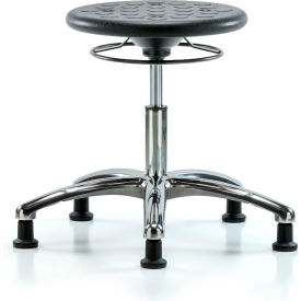 Cleanroom Stool with Glides - Desk Height - Black