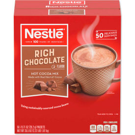 Hot Cocoa Mix, Rich Chocolate, 0.71 oz Packets, 50 Packets, 6 Box/Carton