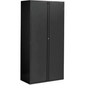 9300 Series Storage Cabinet, Recessed Handle, 36"W x 18"D x 72"H, Black, Assembled