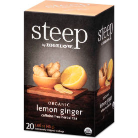 Lemon Ginger Tea, 1.6 oz Tea Bag, 20/Box