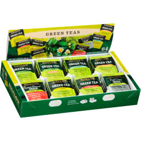 Green Tea Assortment, Individually Wrapped, Eight Flavors, 64 Tea Bags/Box