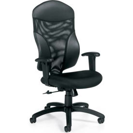 Mesh Back Office Chair - Fabric - High Back - Black