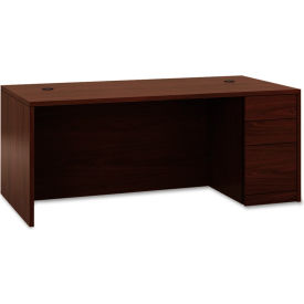 Wood Desk - Full Height Right Pedestal - 72"W x 24"D x 29-1/2"H - Mahogany