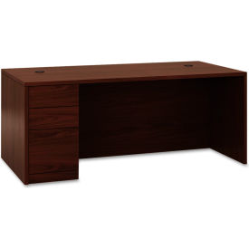 Wood Desk - Full Height Left Pedestal - 72"W x 36"D x 29-1/2"H - Mahogany