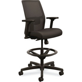 Ignition 2.0 Ilira-Stretch Mesh Back Task Stool, 300 lb Capacity, 23" to 32" Seat Height, Black