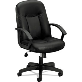 Executive High-Back Leather Chair - Black