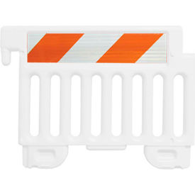 Strongwall ADA Compliant Plastic Barricade, HIP Striped Sheets, White