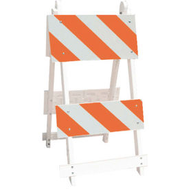 Plasticade All Plastic Maintenance Free Type II Traffic Barricade, White, Foldable