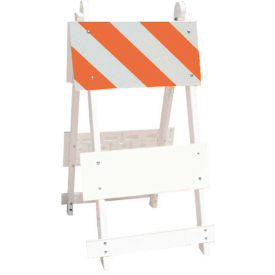 Plastic Maintenance Free Type I Traffic Barricade, White, Foldable