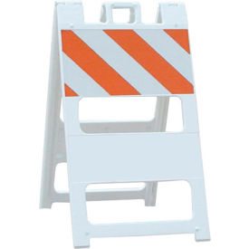 100-WT12B8EG All Plastic Maintenance Free Type II Traffic Barricade, White, Foldable