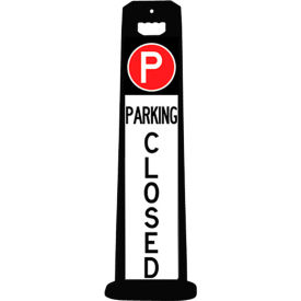 Plasticade Compact PARKING LOT CLOSED Sign, Black