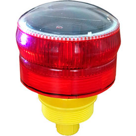 Plasticade 360-degree Red Solar LED Airport Barricade Light, 4 Bulbs, 5"L x 3"W x 3"H