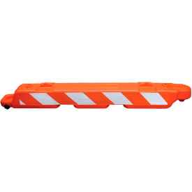 Lo-Pro Airport Plastic Orange Barricade, Interlocking, 8' Long, HIP Sheeting