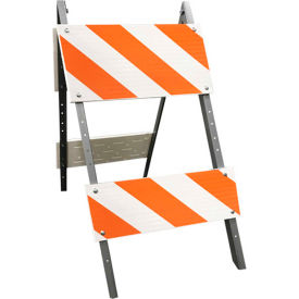 Galvanized Steel Leg & Plastic Boards Type 2 Traffic Barricade W/ Directional Arrow