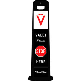 Compact VALET STOP HERE Sign For Parking Lots, Black