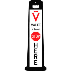 Compact VALET STOP HERE Sign For Parking Lots, Black