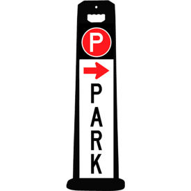 Compact PARK Sign W/ Arrow, Black