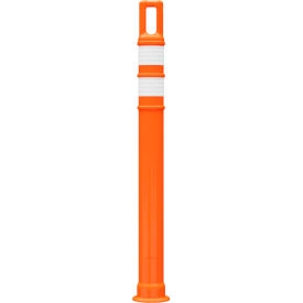 42" Watchtower Delineator, Polyethylene, Orange, 2 HIP White Reflective Bands