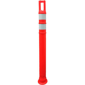 42" Watchtower Delineator, Polyethylene, Orange, 2 Engineer White Reflective Bands