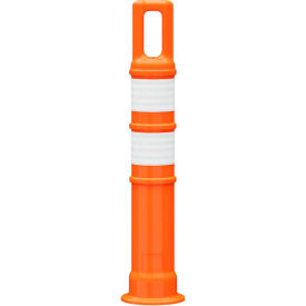 28" Watchtower Delineator, Polyethylene, Orange, 2 HIP White Reflective Bands