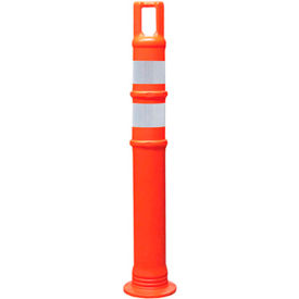 28" Watchtower Delineator, Polyethylene, Orange, 2 Engineer White Reflective Bands