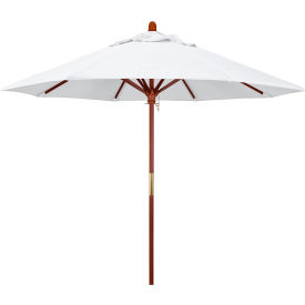 9' Patio Umbrella - Olefin White - Hardwood Pole
