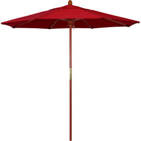 7.5' Patio Umbrella - Olefin Red - Hardwood Pole