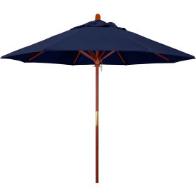 9' Patio Umbrella - Olefin Navy - Hardwood Pole