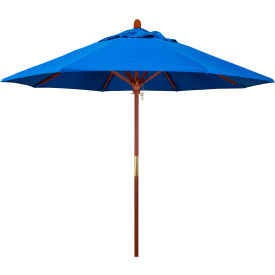 9' Patio Umbrella - Olefin Royal Blue - Hardwood Pole