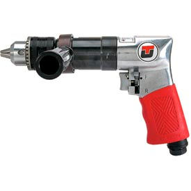Reversible Pistol Grip Air Drill, Keyed, 1/2" Chuck, 450 RPM